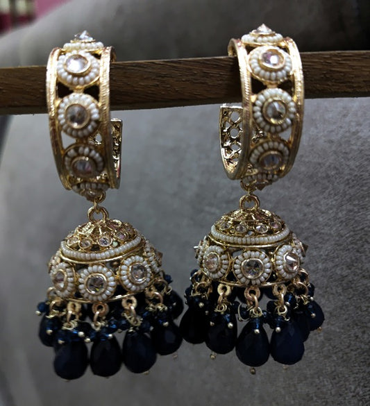 Blue Jhumka Earrings