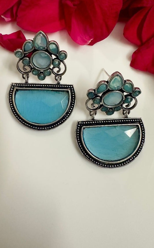 Blue Monalisa Stone Earrings